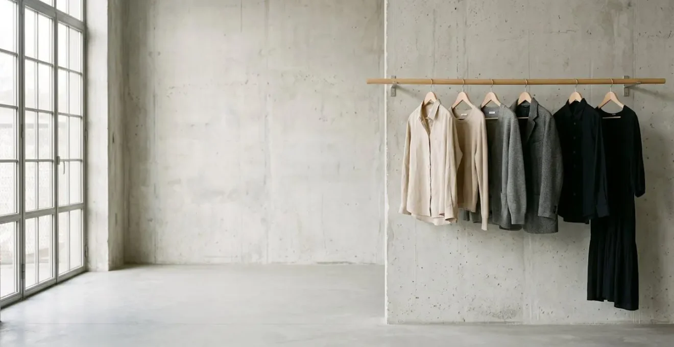 Composizione minimalista che celebra l'eleganza essenziale del design nella moda contemporanea