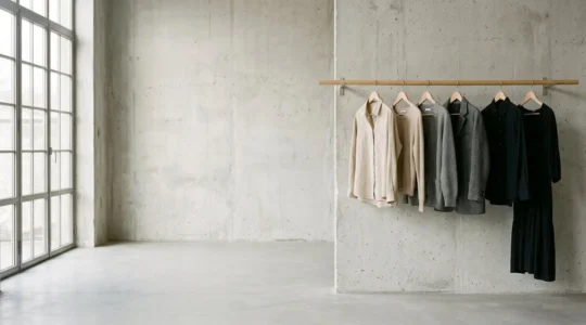 Composizione minimalista che celebra l'eleganza essenziale del design nella moda contemporanea