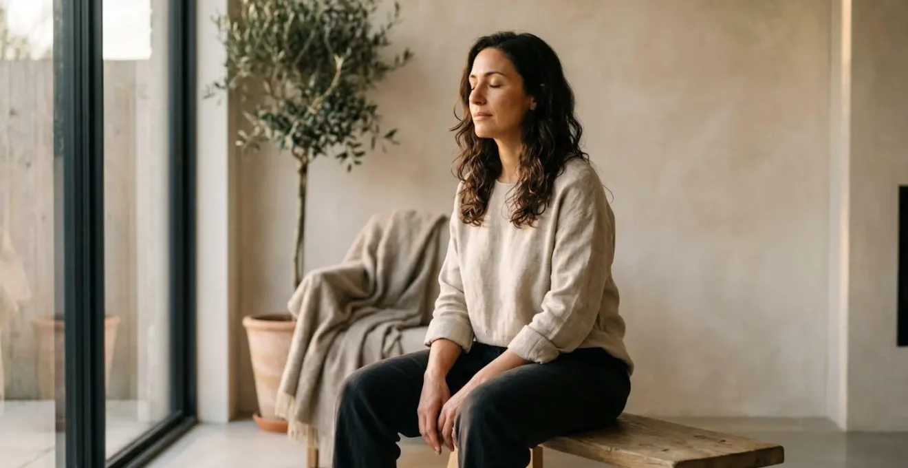 Una persona che trova equilibrio e serenità dopo una giornata di lavoro intensa