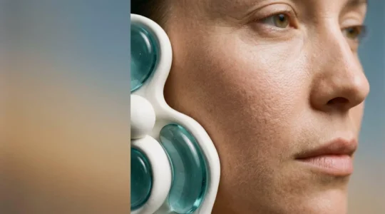 Composizione minimalista che rappresenta la fisiologia cutanea e l'equilibrio dermico naturale senza prodotti visibili