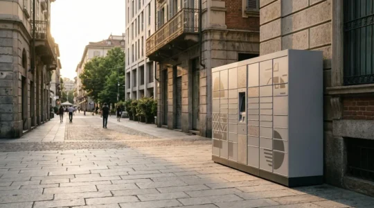 Scena che rappresenta la gestione moderna degli acquisti online con spedizioni rapide e senza stress